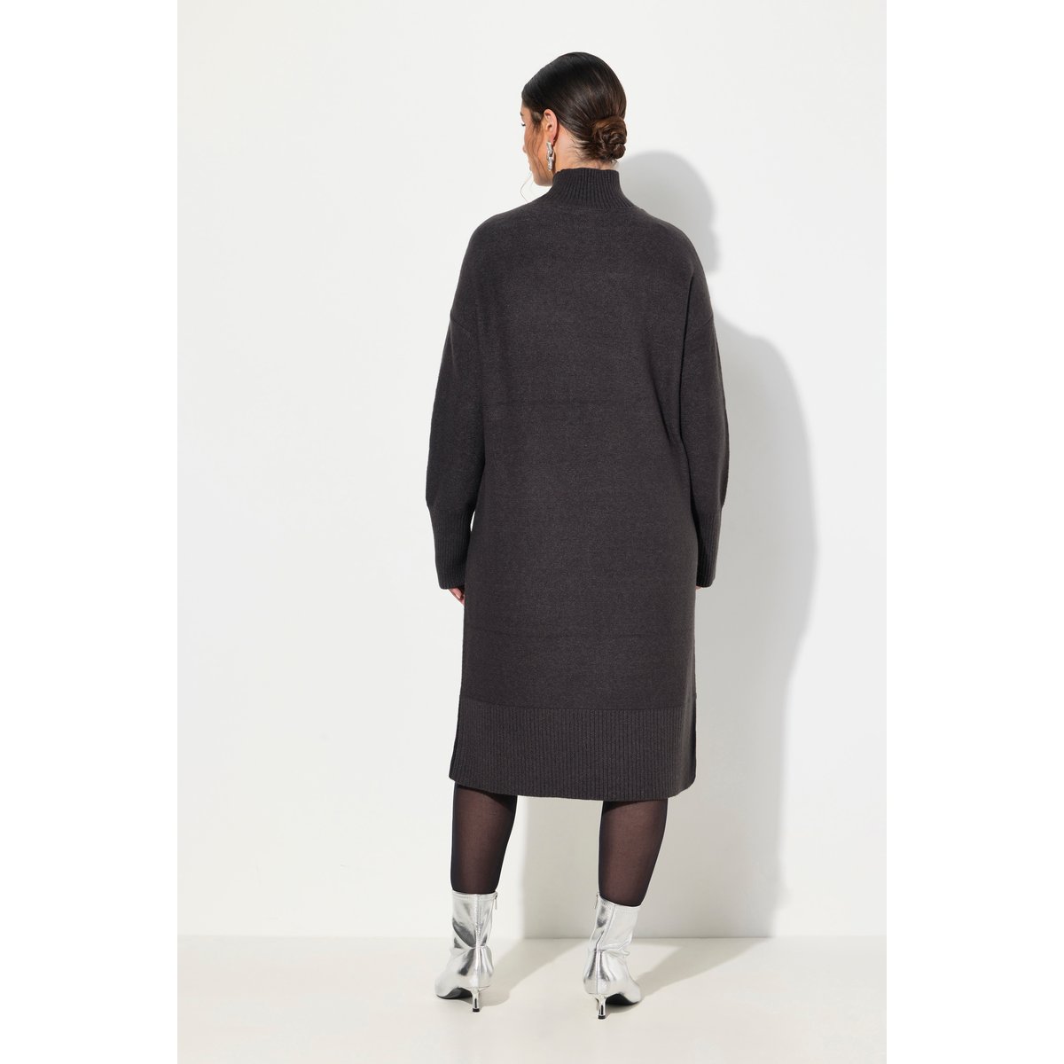 Robe en maille envers chiné anthracite, ULLA POPKEN