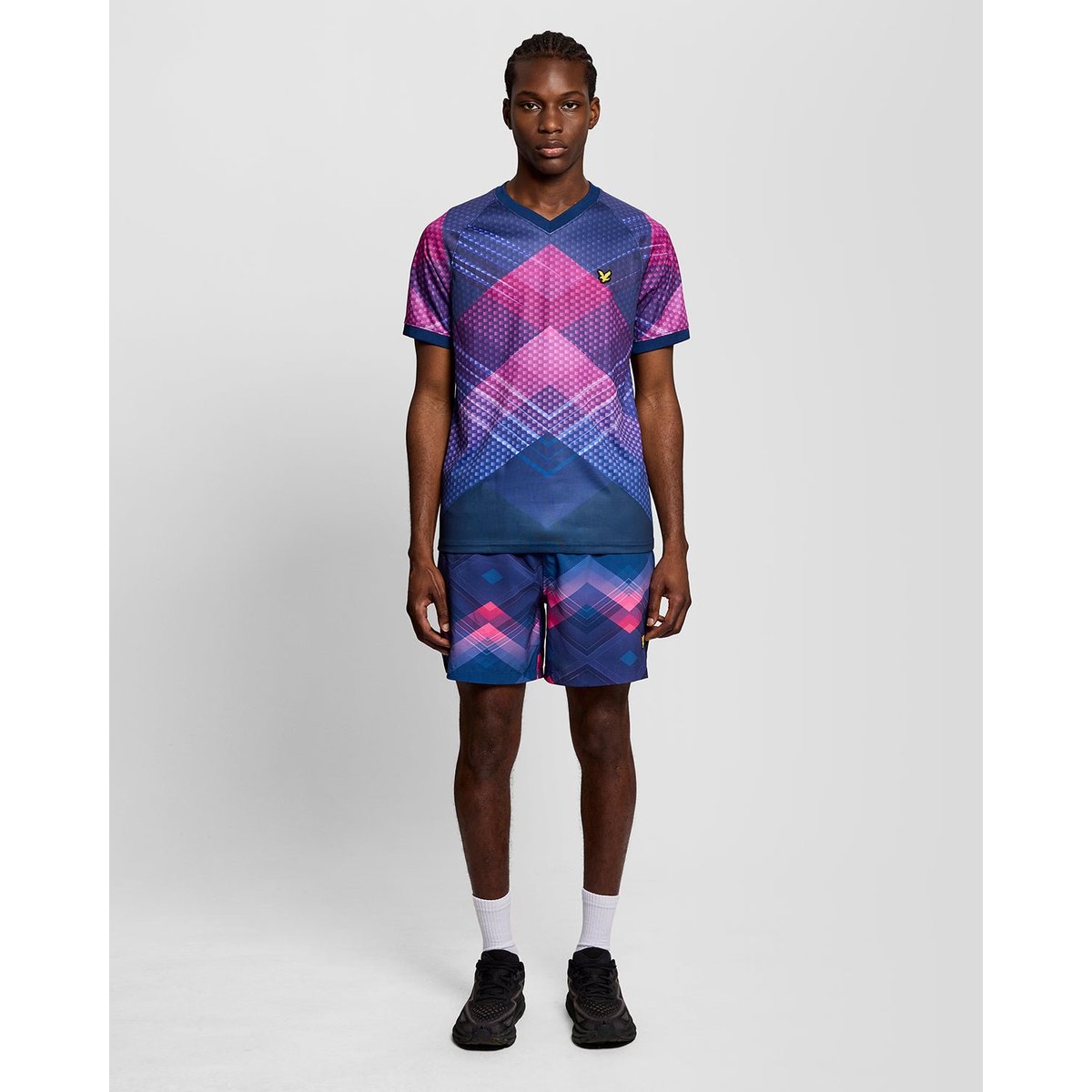 T-shirt Sports chevron football bleu pivoine marine, LYLE & SCOTT