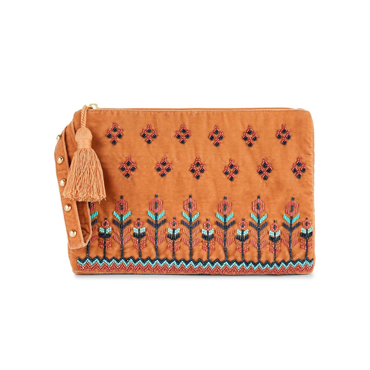 Sac pochette avec broderies COYUCA nude, WILD
