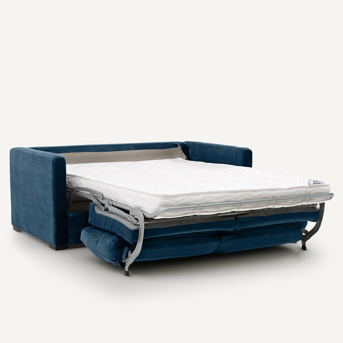 Canapé 3 places, convertible, en velours, NEO KINKAJOU bleu paon, AM.PM