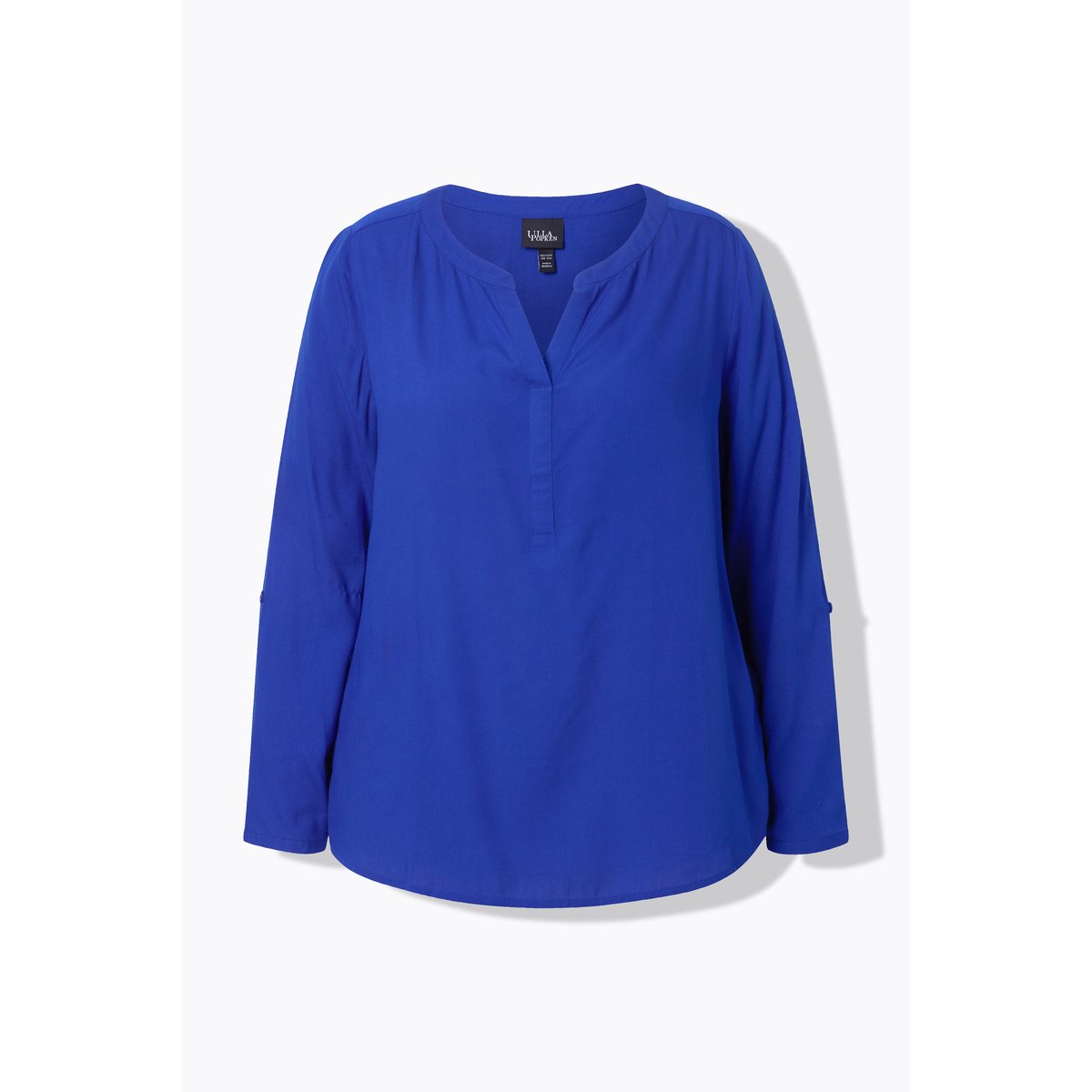 Tunique évasée à col rond et manches longues bleu cobalt, ULLA POPKEN