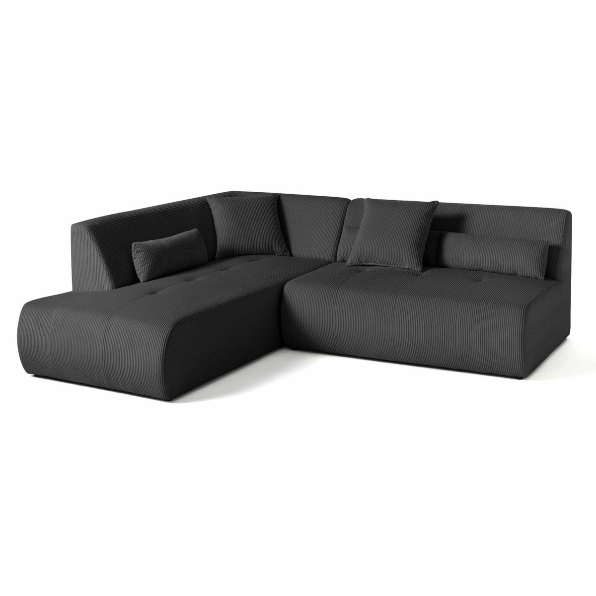 Canapé d'Angle gauche 5 places - ONYX gris foncé, BEST MOBILIER