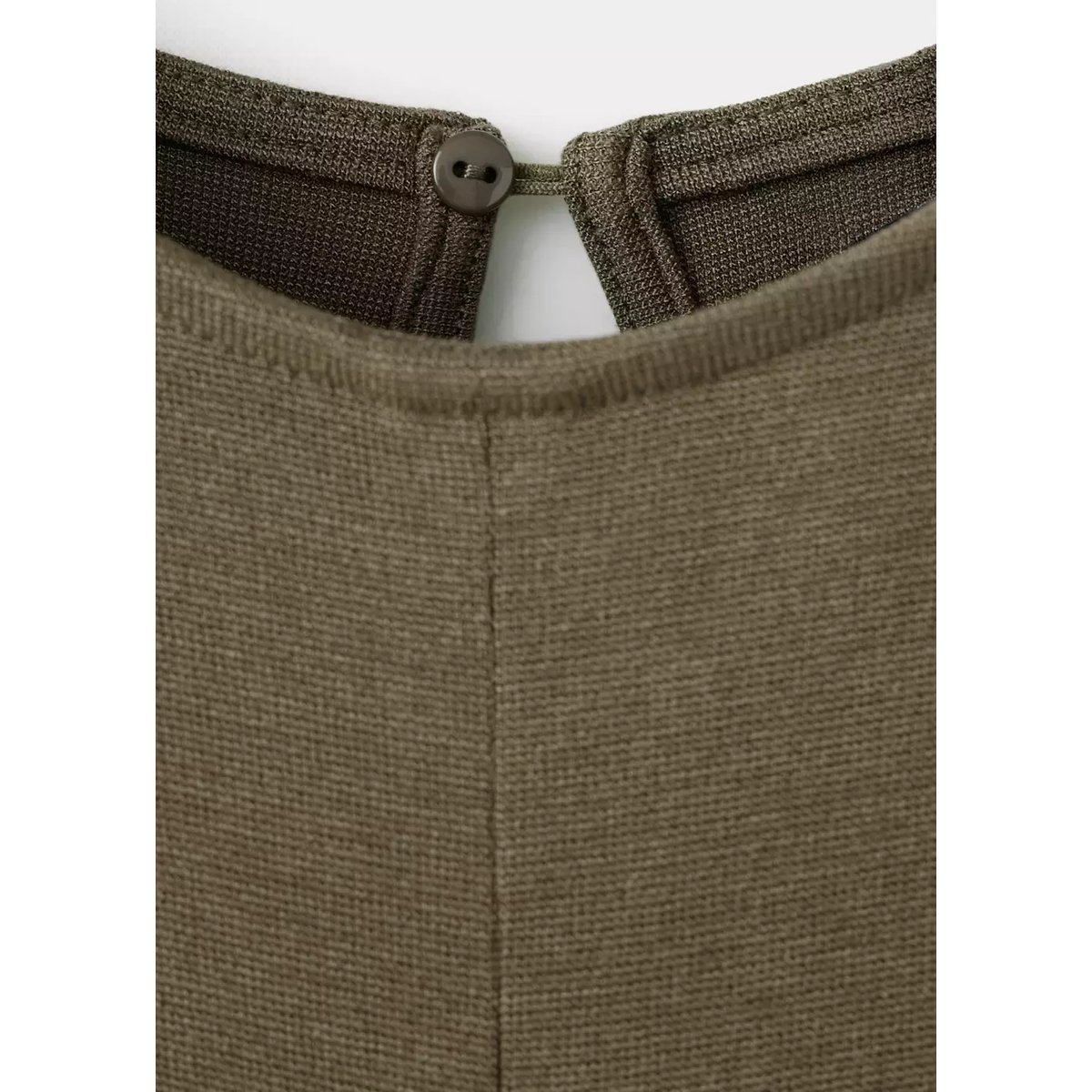 Robe maille fine froncée kaki, MANGO