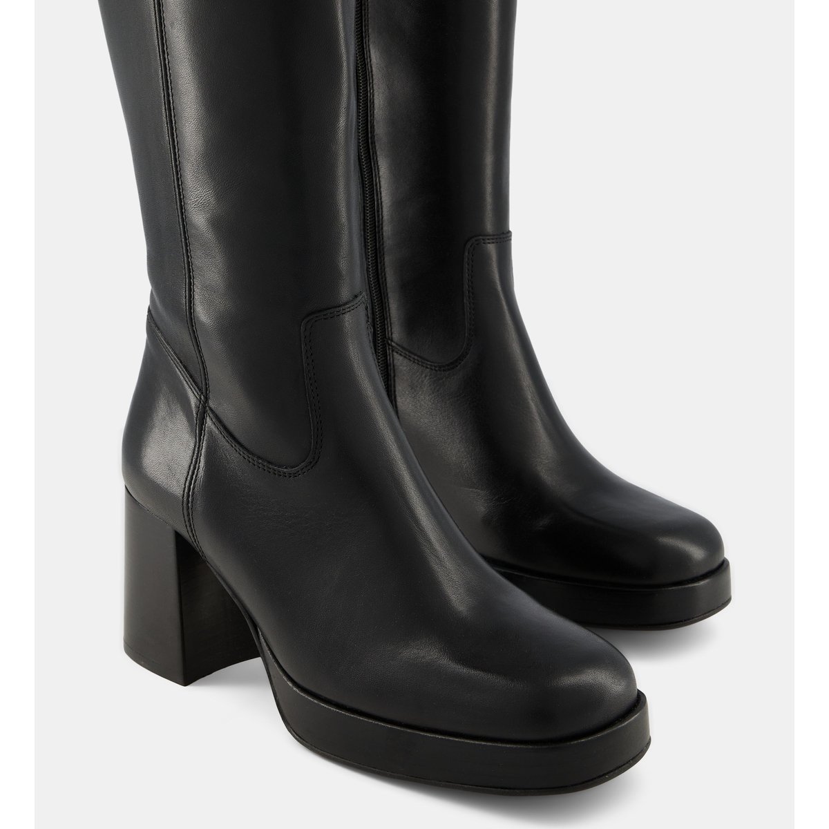 Bottes à plateforme cora cuir noir, GALERIES LAFAYETTE