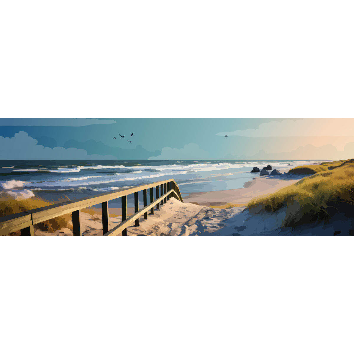 Tableau Mural Douce Plage PLAGE tableaux sur toile-vert, CEANOTHE