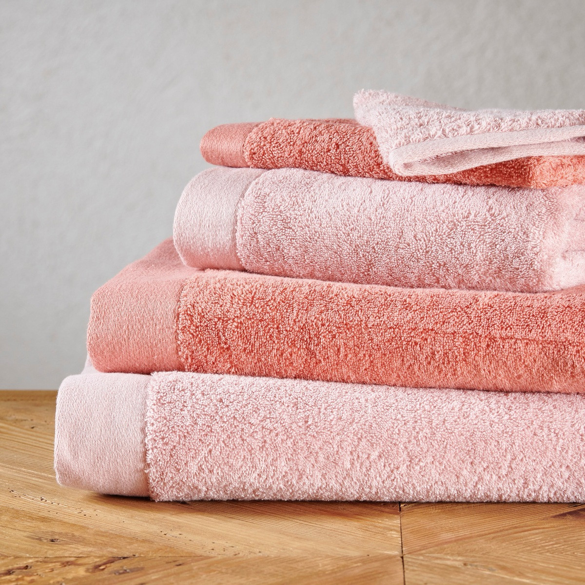 Drap de bain en  100% Coton 650g/m² - SERENITE rose dragee, TRADITION DES VOSGES