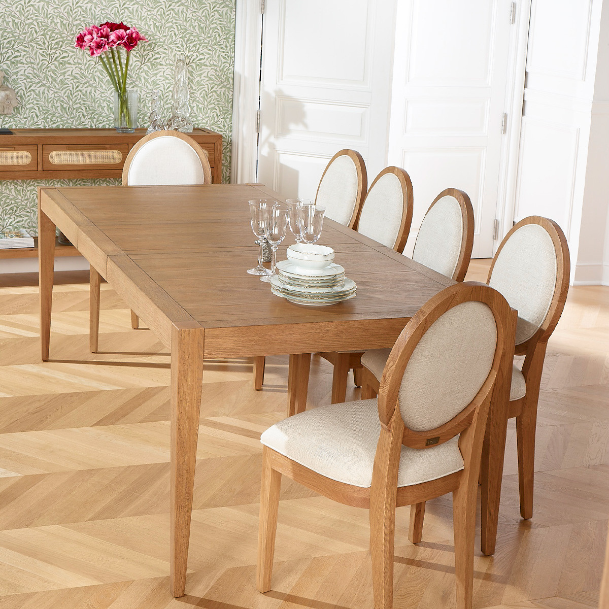 Table à manger 12 couverts en chêne, 280 x 100 cm MONTANA marron, ROBIN DES BOIS