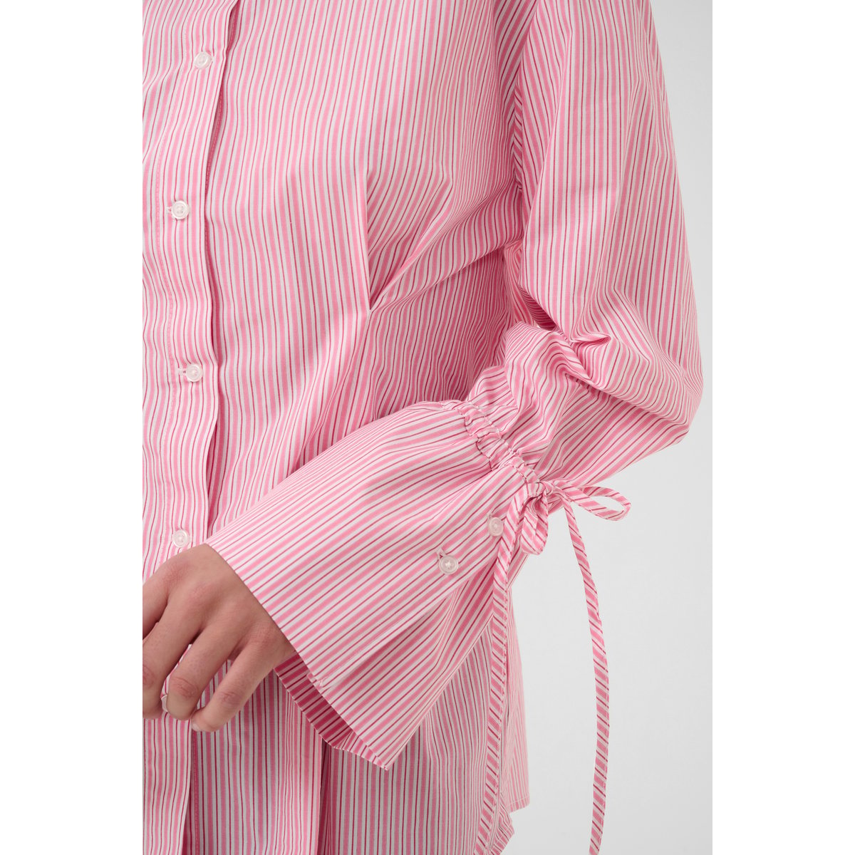 Chemise à manches longues rose rouge pink/red stripe, CULTURE