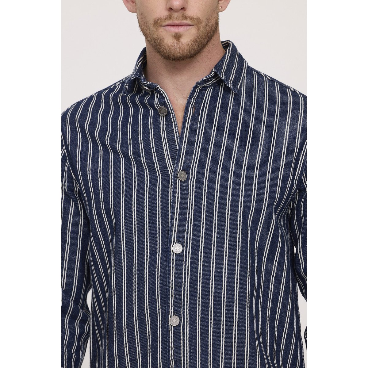 Surchemise manches longues coton comfort DOPILO bleu marine, LEE COOPER