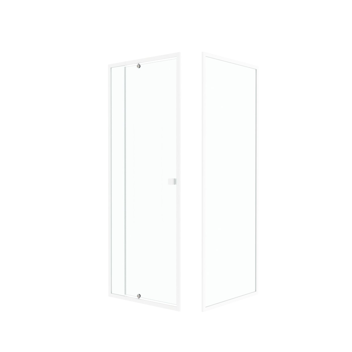 Porte de douche pivotante en verre trempé avec paroi de retour blanc, HOME MAISON