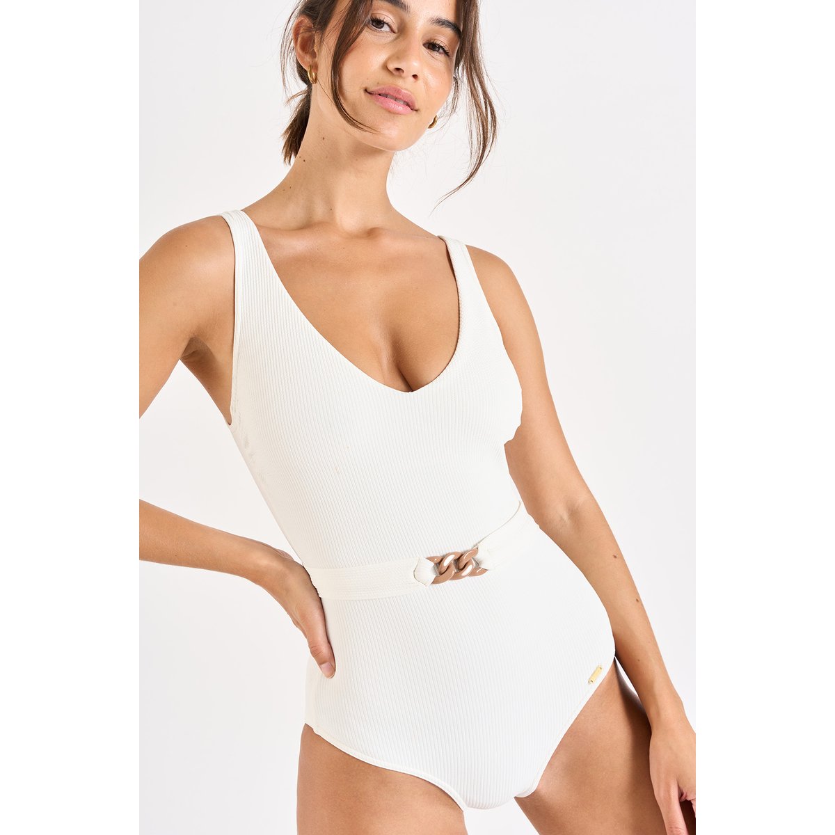 Maillot de bain 1 pièce Mandini - BREHAT blanc, LIVIA