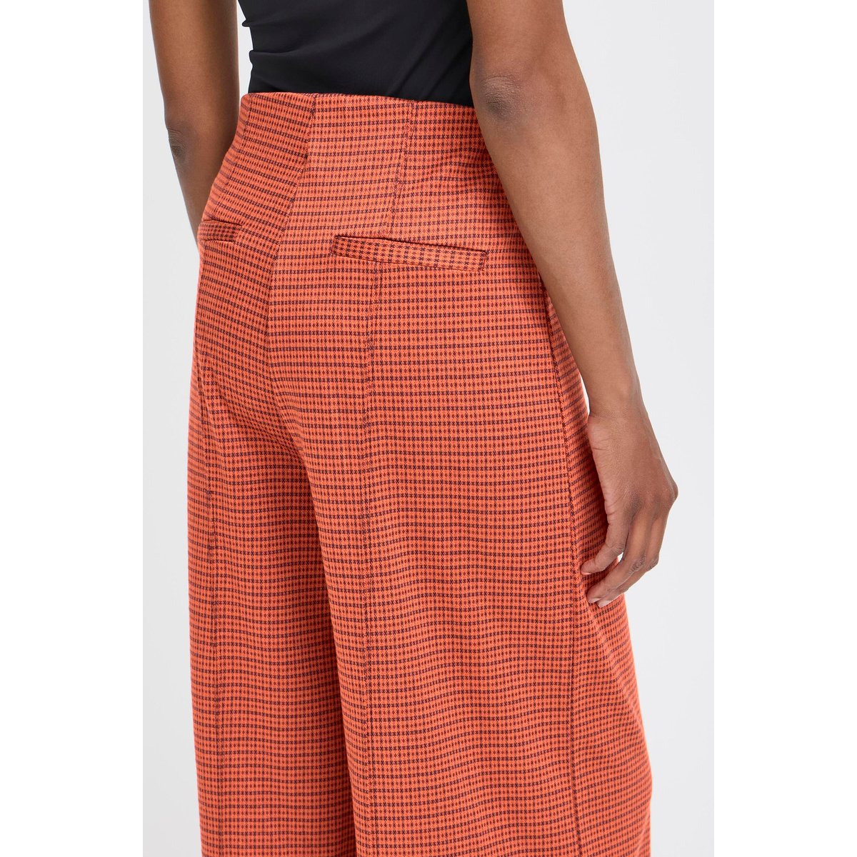 Pantalon à jambes larges, taille haute orange rooibos tea, ICHI