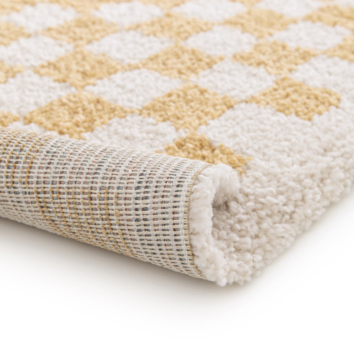 Tapis damiers- LARIA jaune, DRAWER