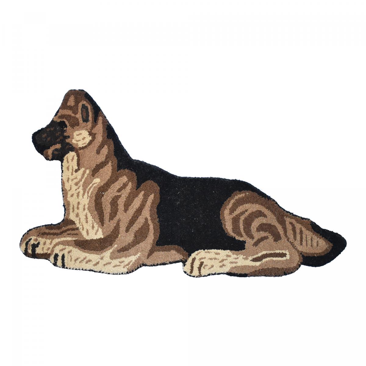 Tapis enfant fait main en laine motif animaux DOG beige, UN AMOUR DE TAPIS