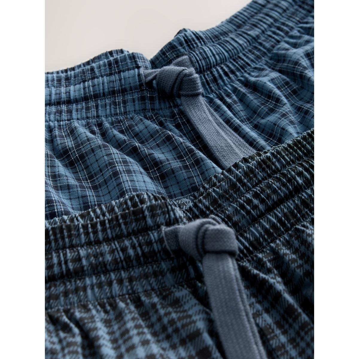 Short pyjama en jersey à carreaux, lot de 2 bleu marine, NEXT