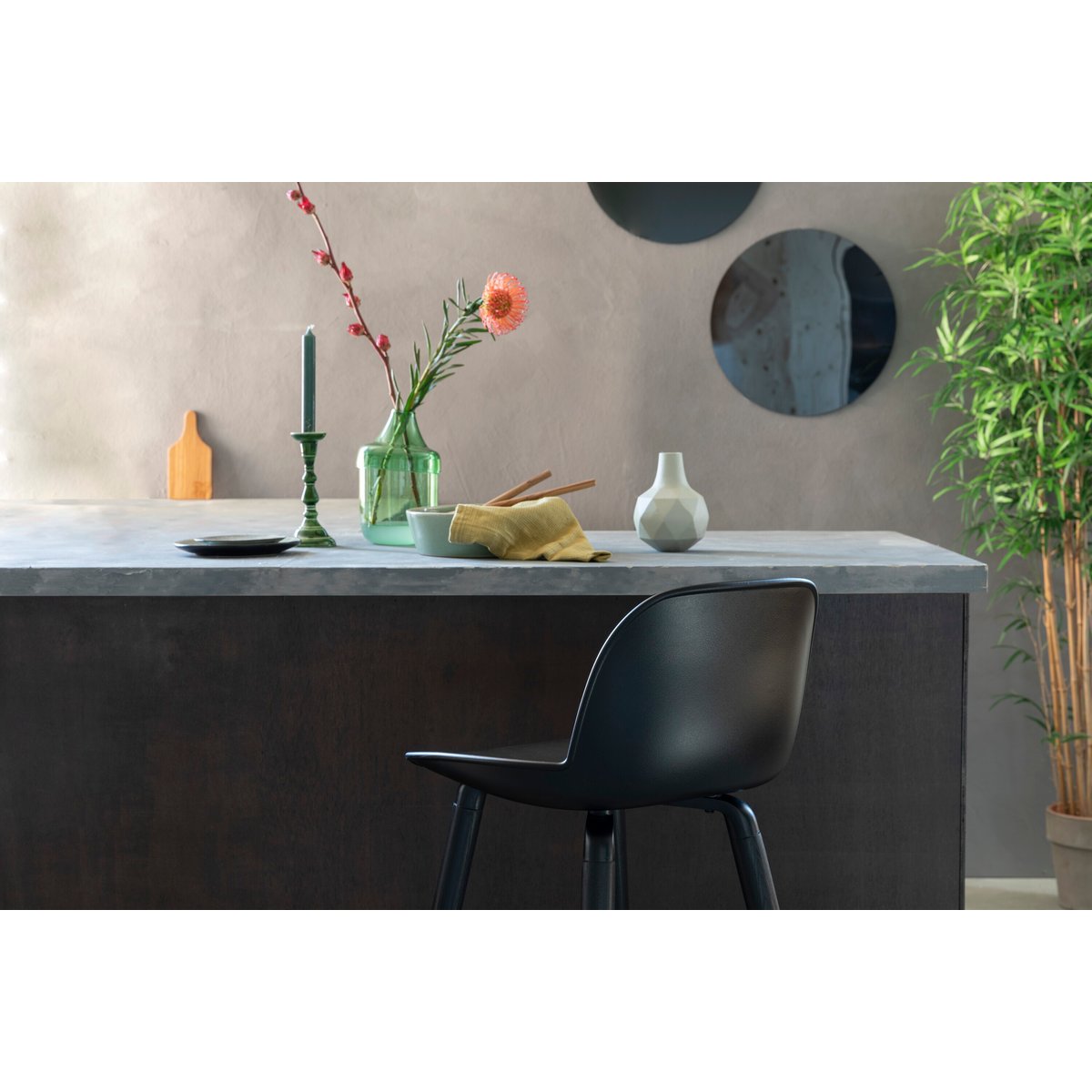 Chaise de bar en aluminium ALBERT KUIP noir, ZUIVER