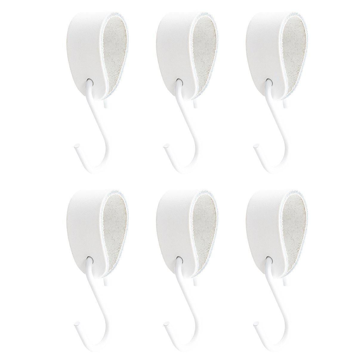 Lot de 6 crochets en cuir S-HOOKS blanc/blanc, METALLBUDE