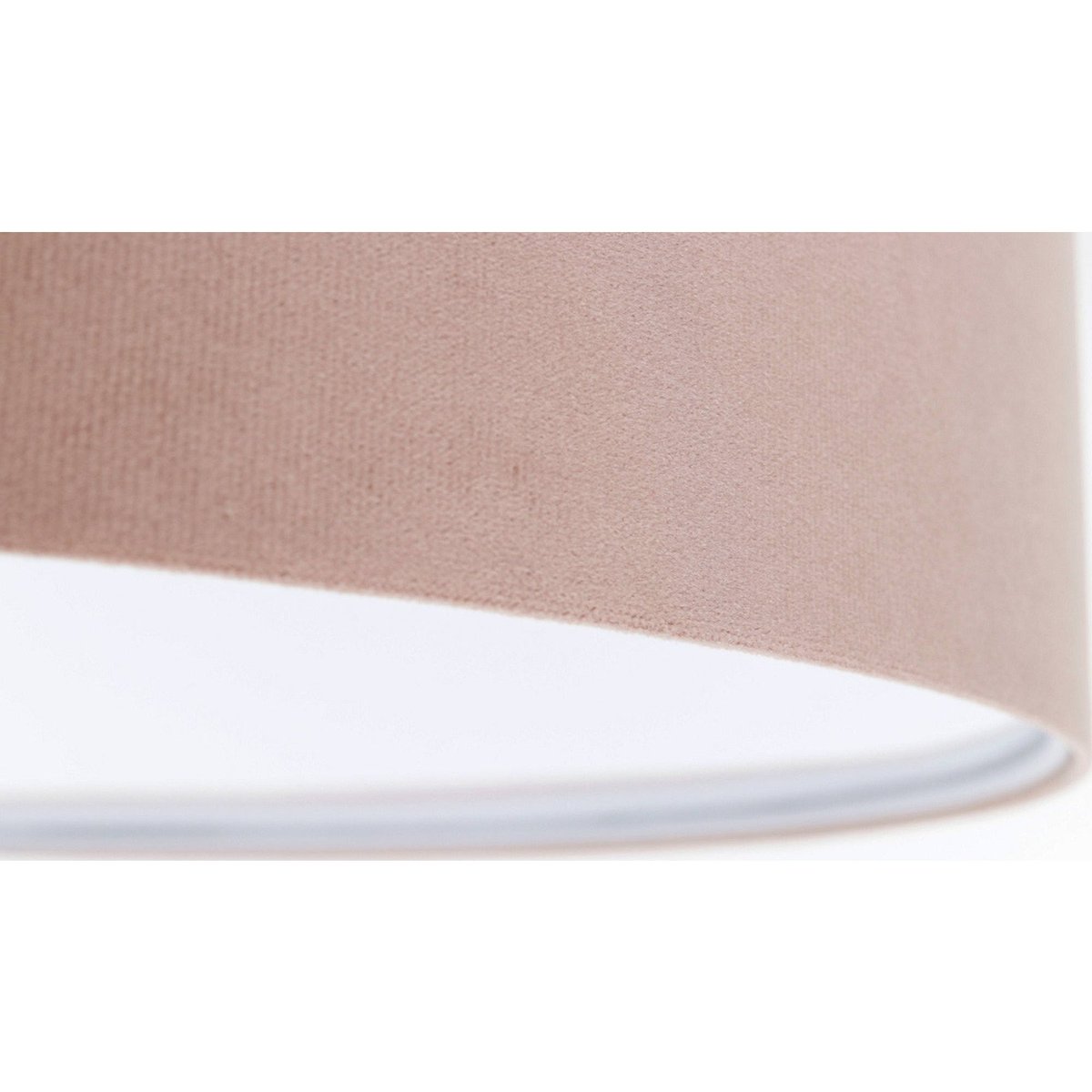 Plafonnier rond en tissu lumière douce Jasmin bebe rose poudré doux et blanc, BPS KONCEPT