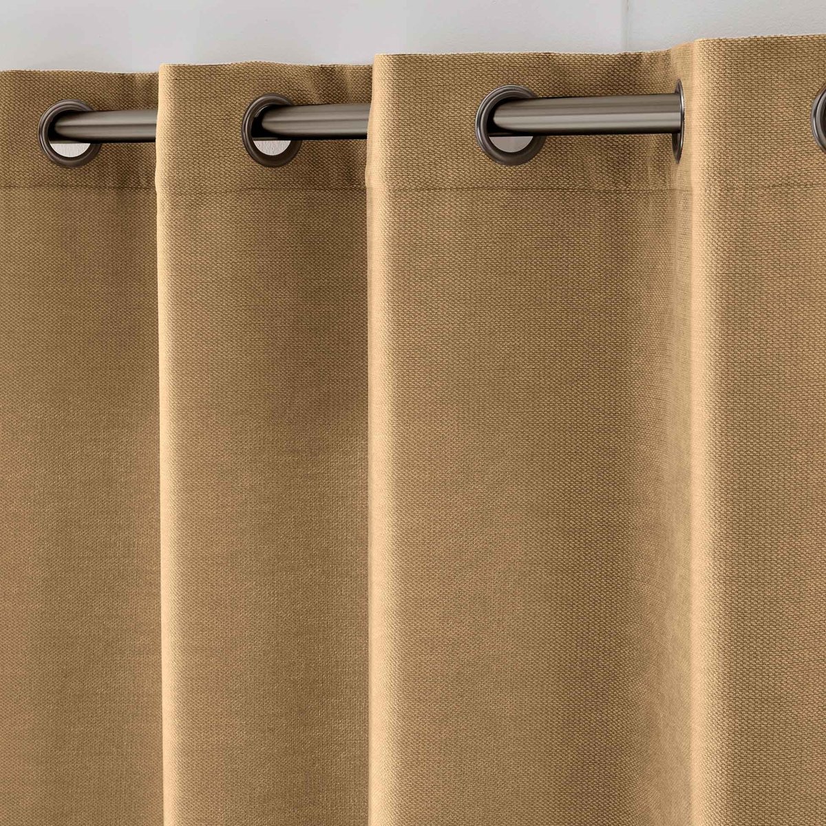 Rideau tamisant à œillets en velours chenille marron, DOUCEUR D'INTÉRIEUR