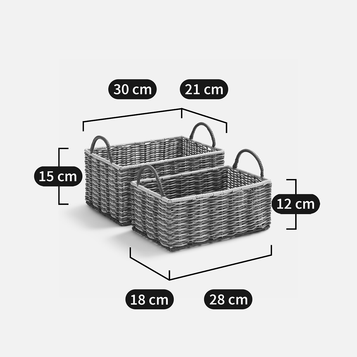 Lot de 2 paniers tressés en scoubidou, Myca multicolore, LA REDOUTE INTERIEURS