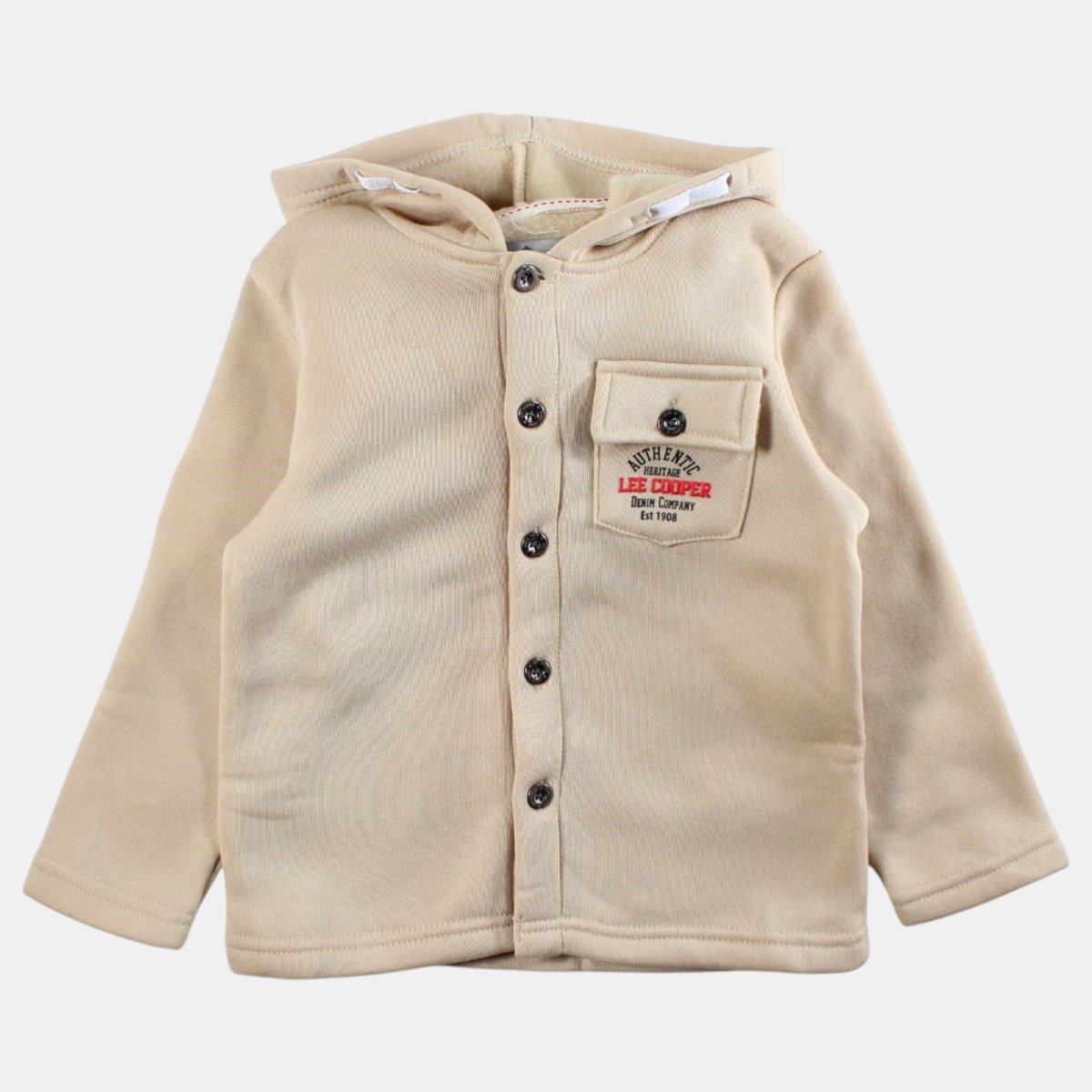 Veste à capuche boutonnée, manches longues et poche poitrine OVERSHIRT ecru, LEE COOPER