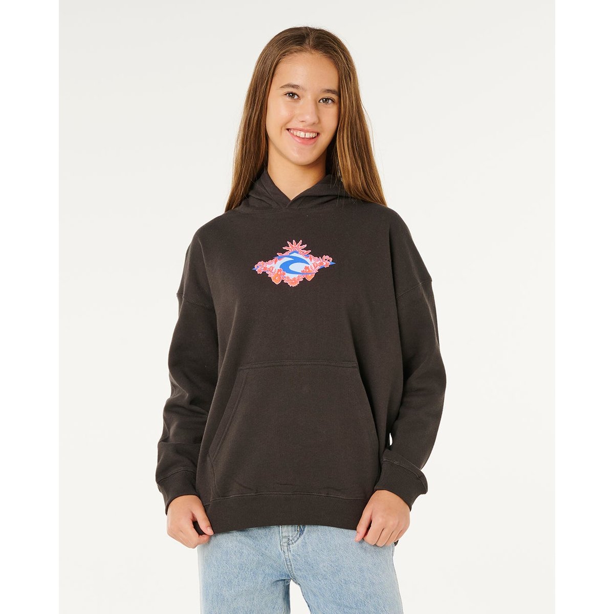 Sweat à capuche Sunshine Squad Fille noir délavé, RIP CURL