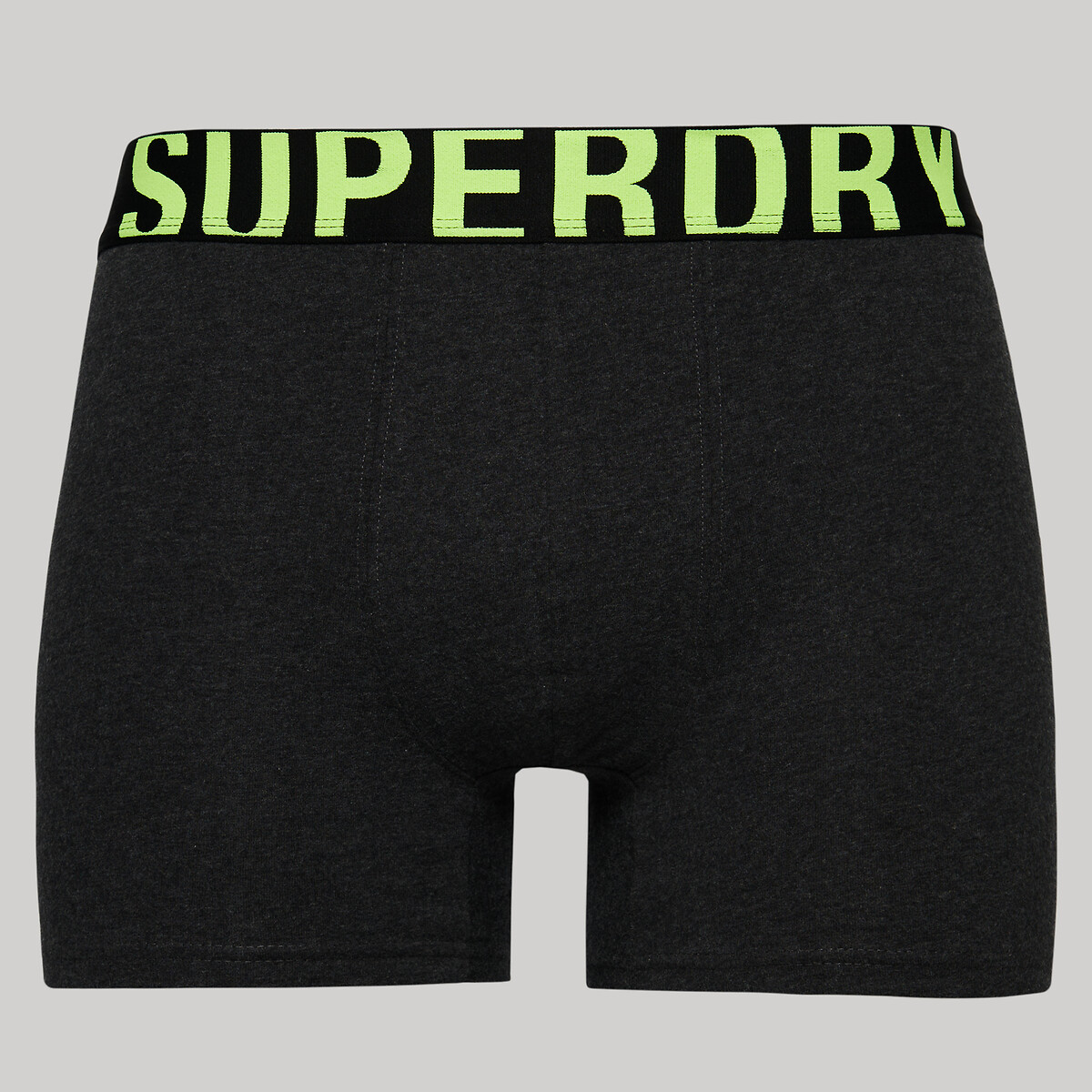 Lot de 2 boxers unis gris foncé + gris moyen, SUPERDRY