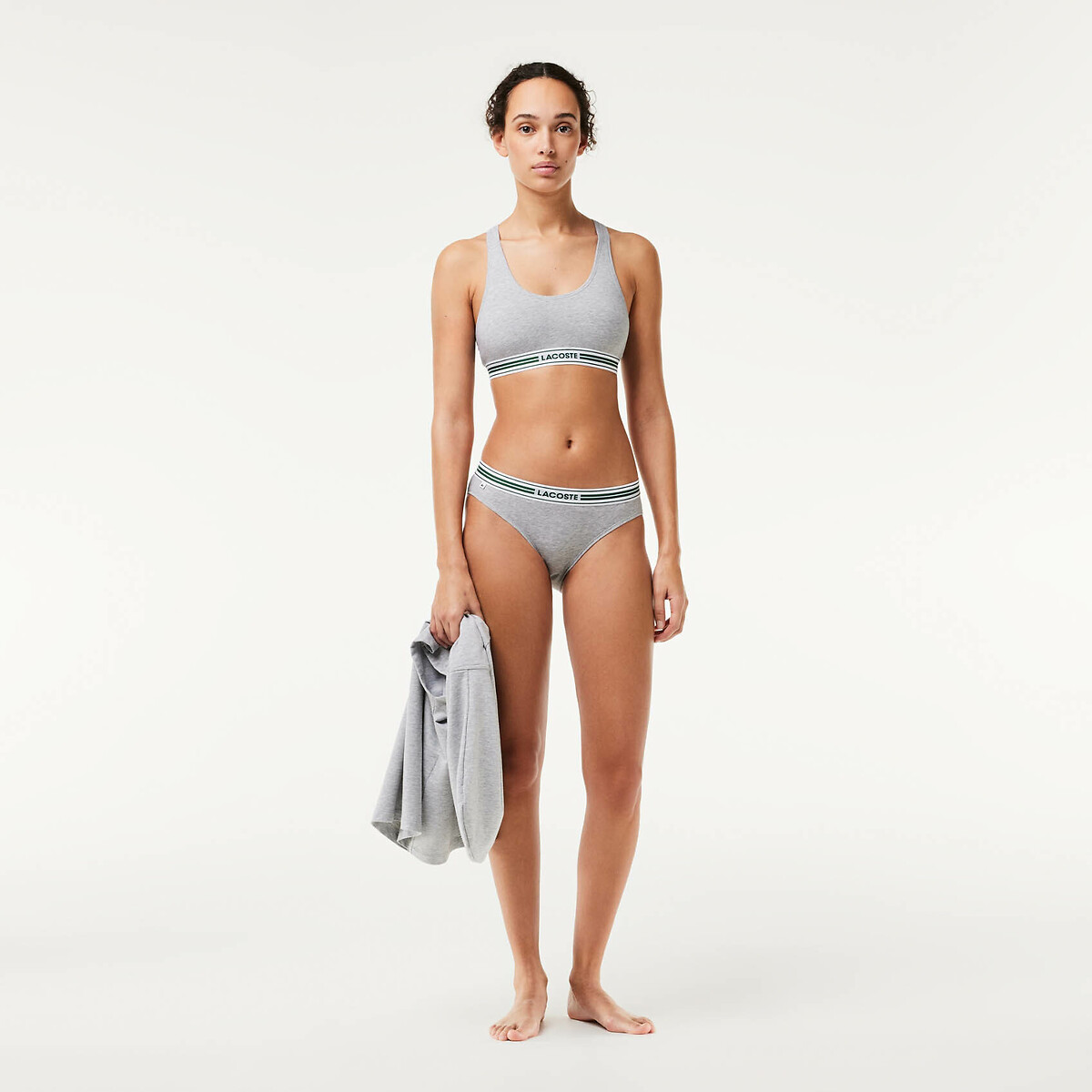 Bralette in cotone grigio chiné , LACOSTE