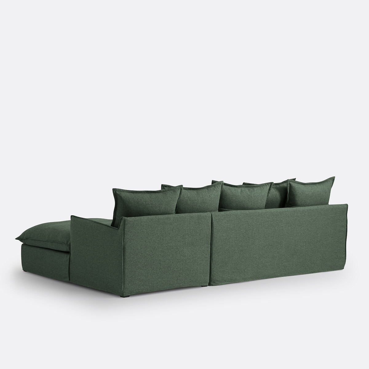Canapé d'angle, 4 places, en polyester, ODNA vert forêt, LA REDOUTE INTERIEURS
