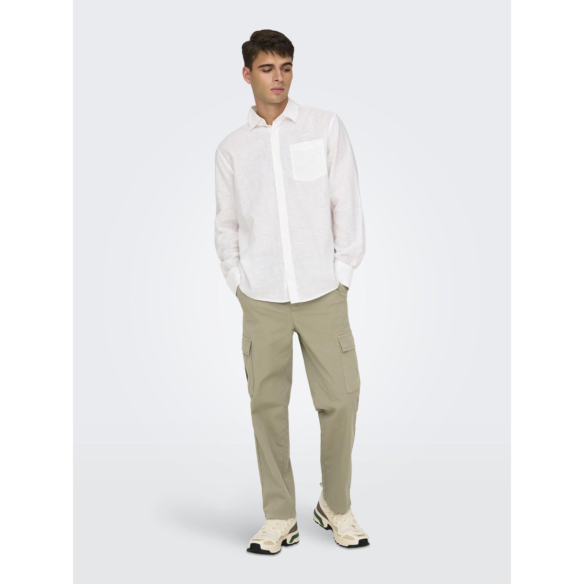 Pantalon Cargo grise - coriander, ONLY & SONS