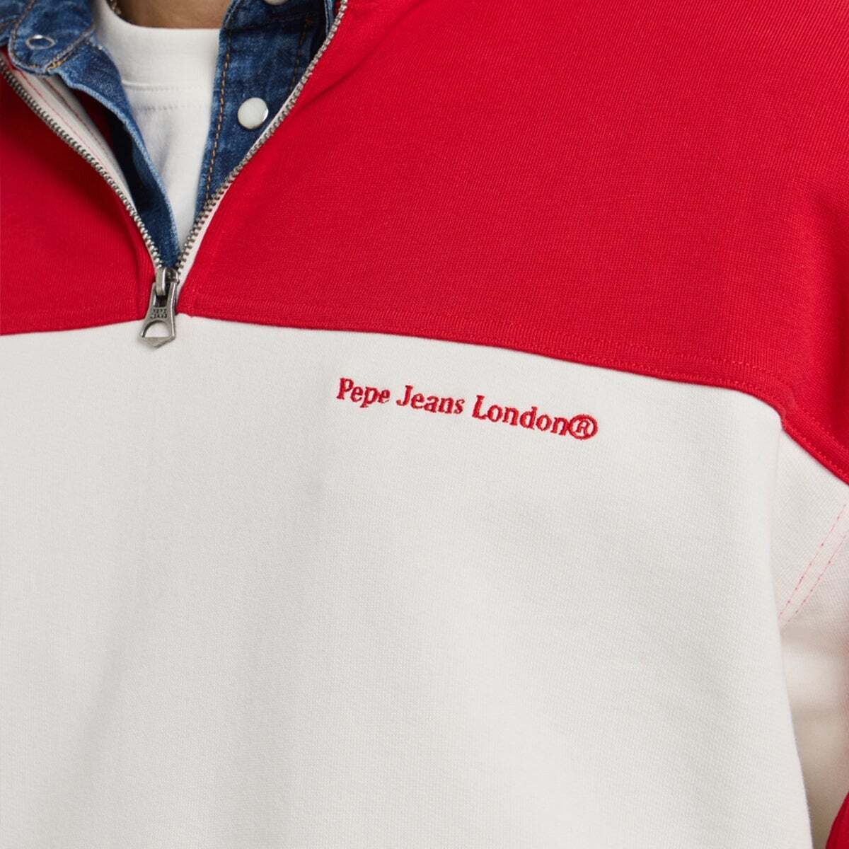 Sweat À Col Montant Coupe Casual rouge hiver, PEPE JEANS