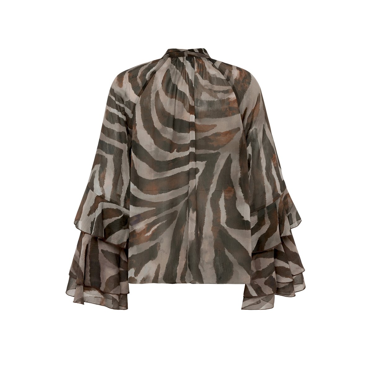 Chemisier en chiffon à volant brown/brown, VERA MONT