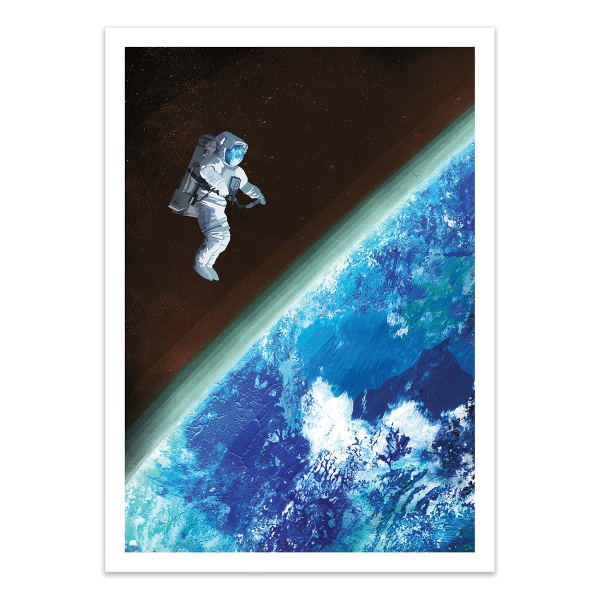 Affiche d'art - Space Walk - Goed Blauw bleu, WALL EDITIONS