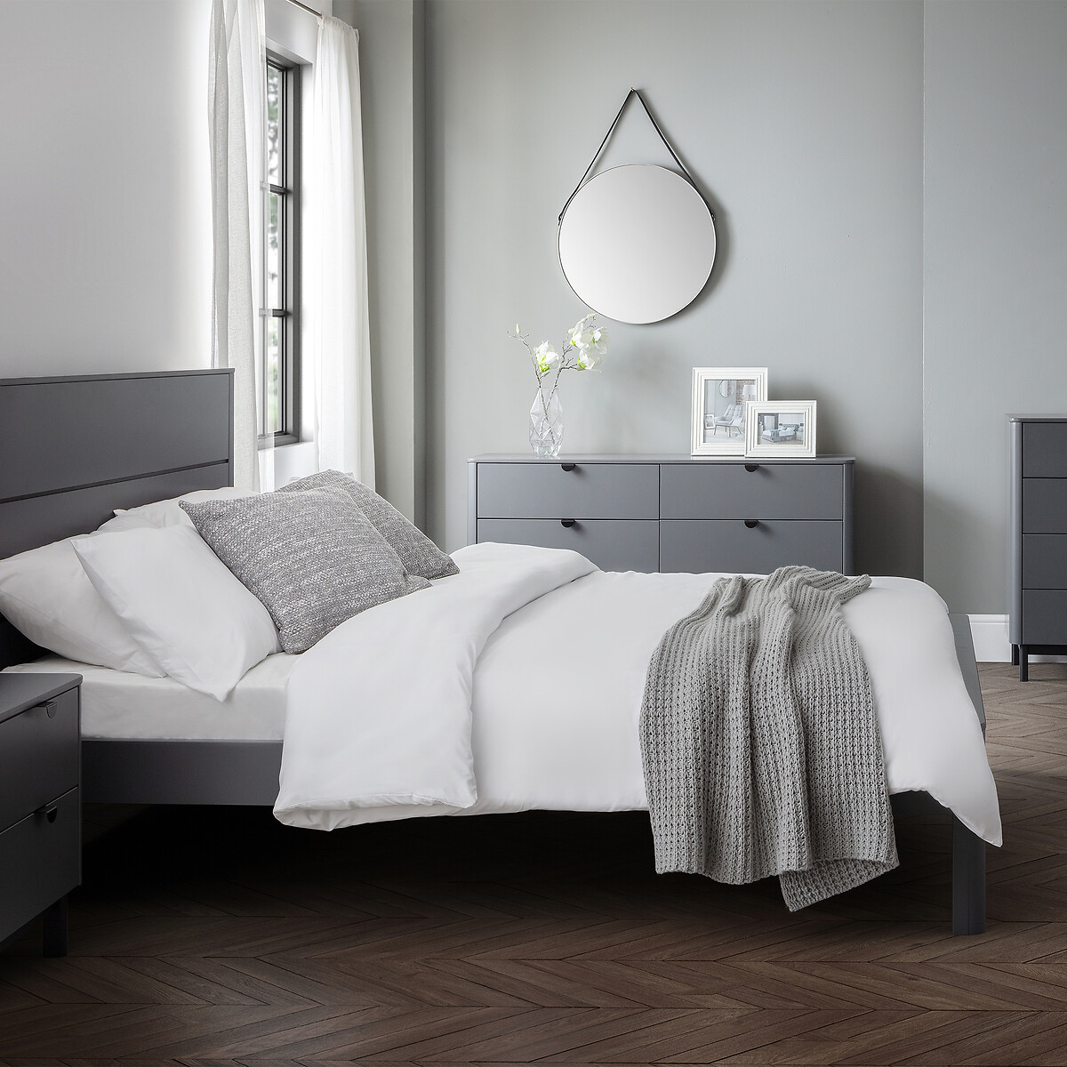 Alexis Wide Chest of 6 Drawers slate grey, SO'HOME