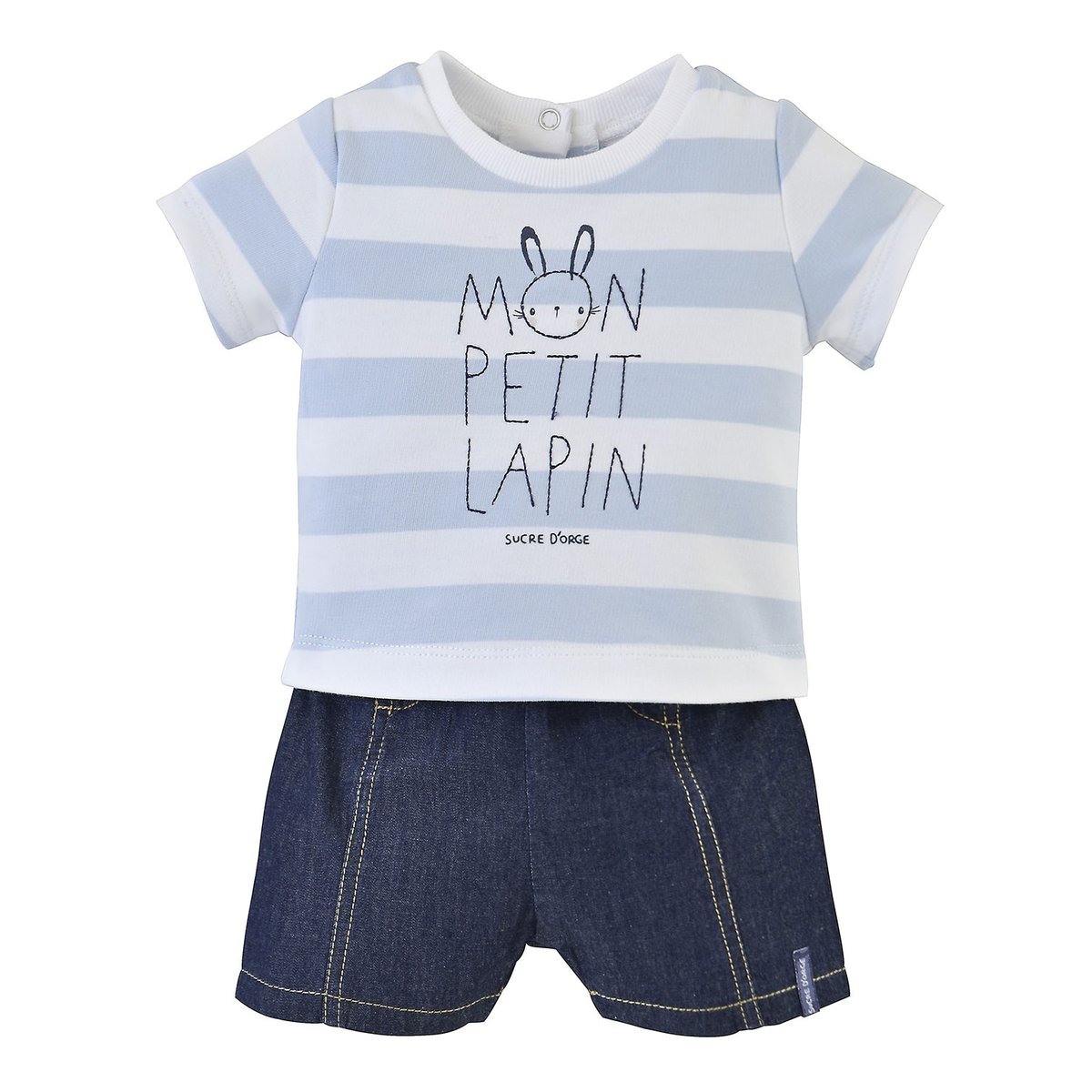 Ensemble court raye bleu, SUCRE D'ORGE
