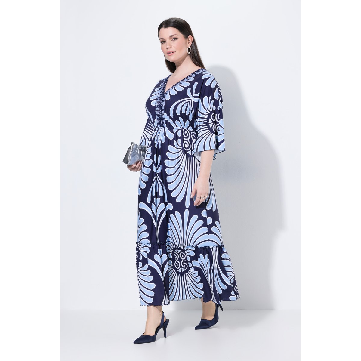 Robe maxi toucher coton marine, ULLA POPKEN