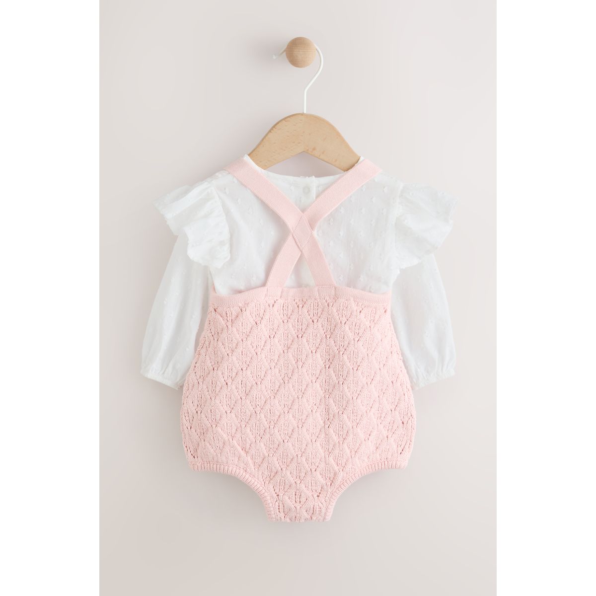 Barboteuse, collants salopette bébé, 3 pièces rose/ blanc, NEXT