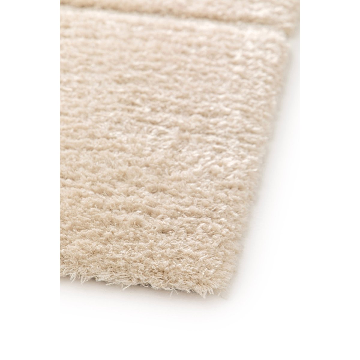 Tapis doux et épais en polyester recyclé effet relief CALLIGRAMME beige sable, AFK LIVING