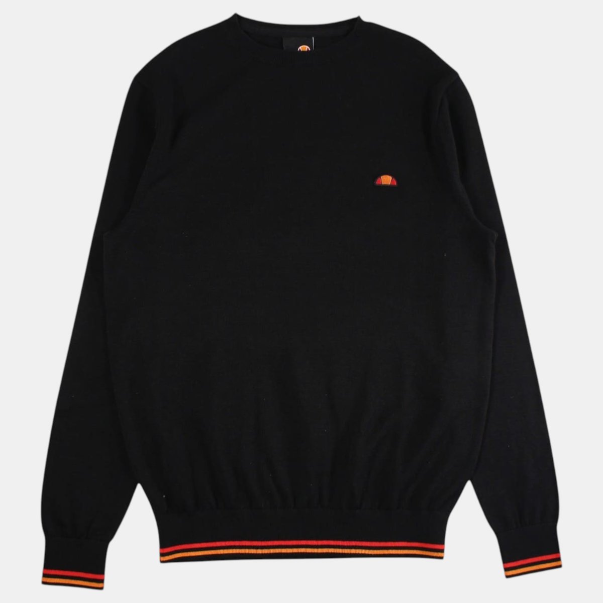 Pull col rond manches longues, détails brodés HERITAGE noir, ELLESSE
