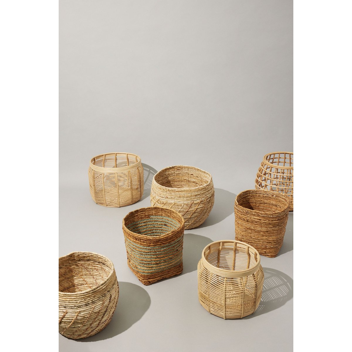 Paniers en rotin ENERGY naturel, HUBSCH