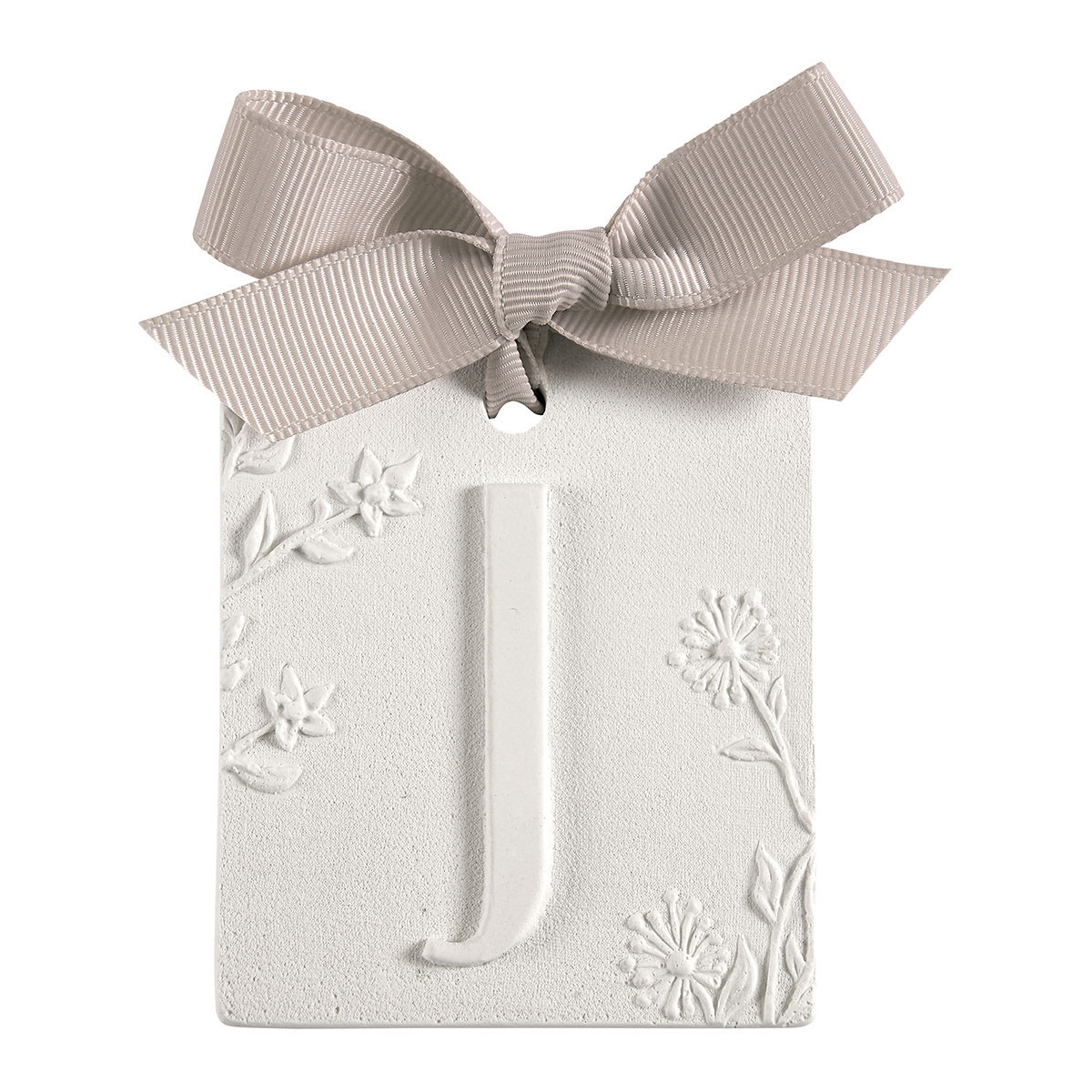 Décor parfumé lettre J - Voile de Lin blanc, MATHILDE M