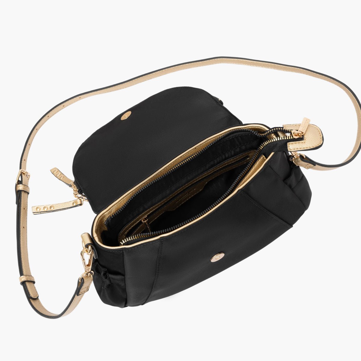 Sac porté épaule Teralia Shoulder M noir,doré, LOLLIPOPS