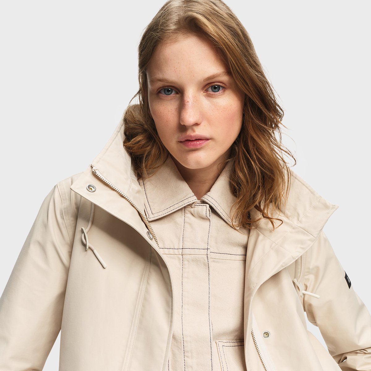 Parka fishtail à capuche RETROBLOOMA sable, AIGLE