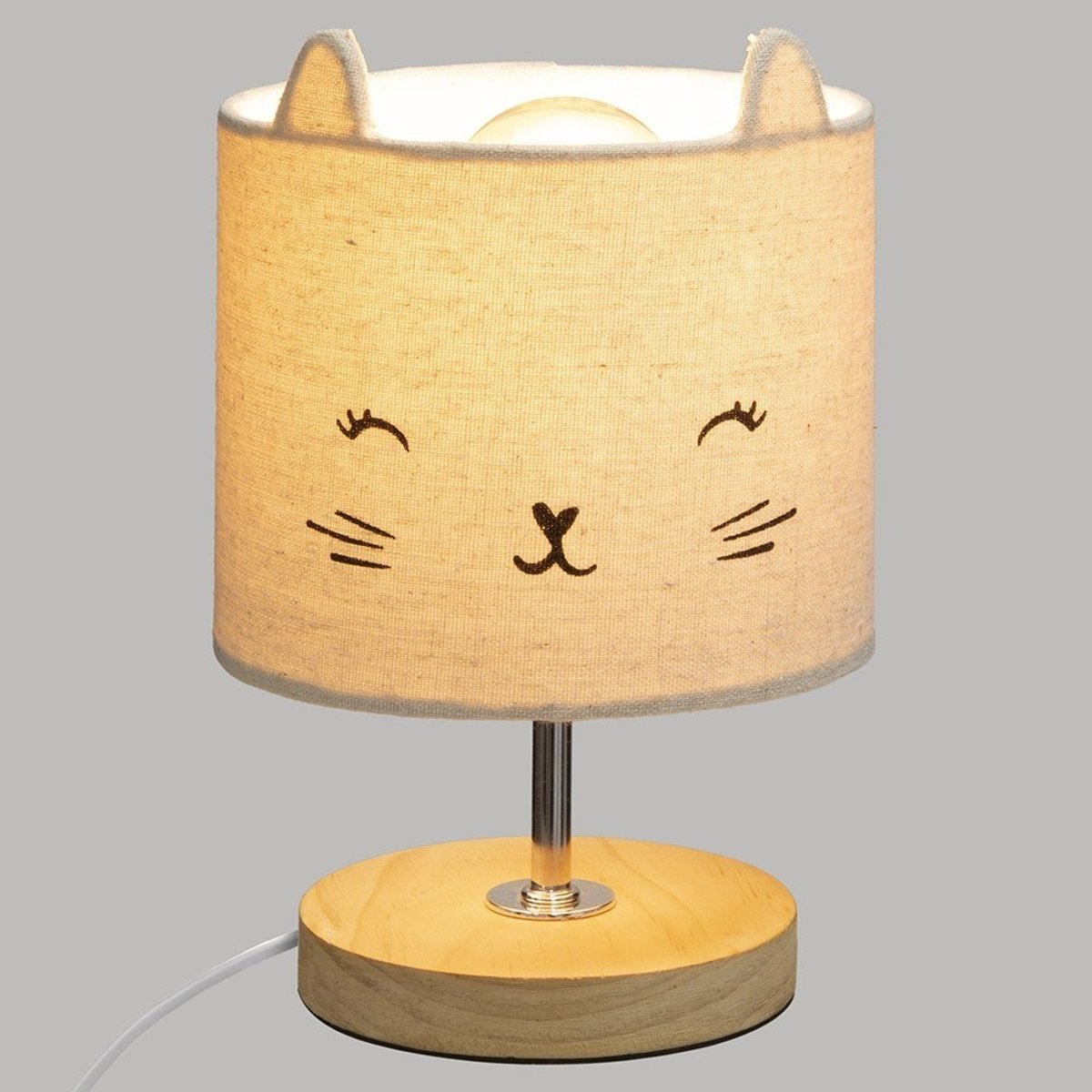 Lampe abat-jour chat gris, ATMOSPHERA