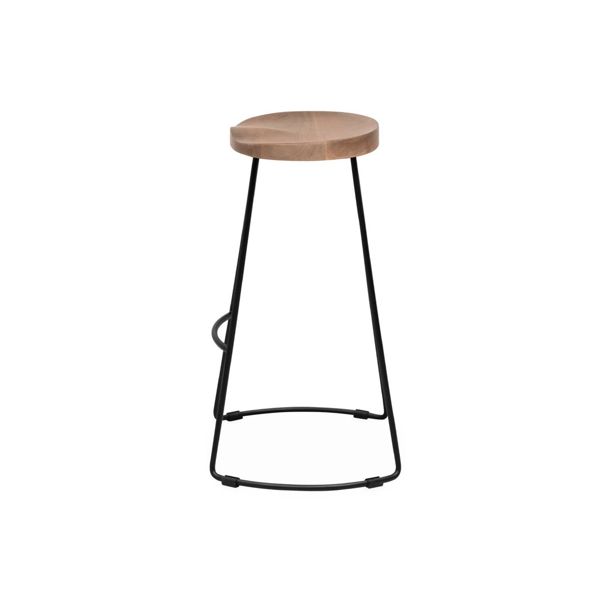 Tabouret de bars bois de manguier et acier, 65cm, repose pieds (lot de 2) JAYA naturel, SWEEEK