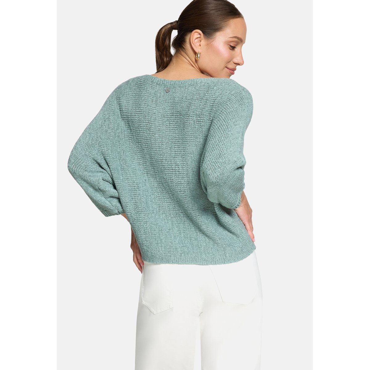 Pull-over en grosse maille à manches chauve-souris silver blue, ZERO