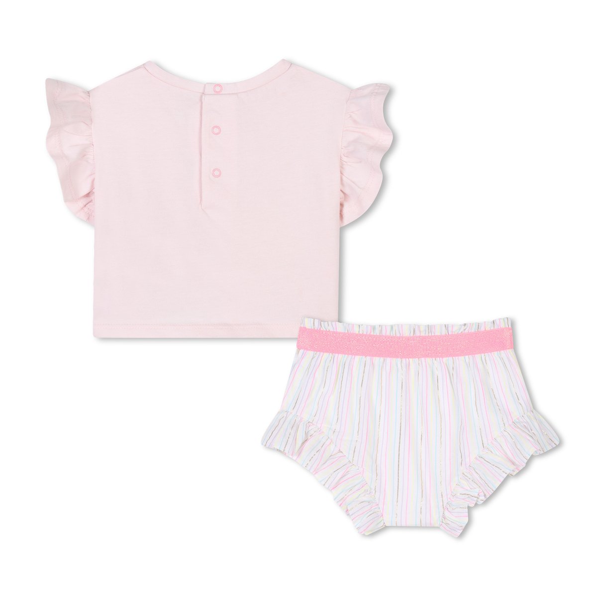 Ensemble short et T-shirt blanc rose pale, BILLIEBLUSH