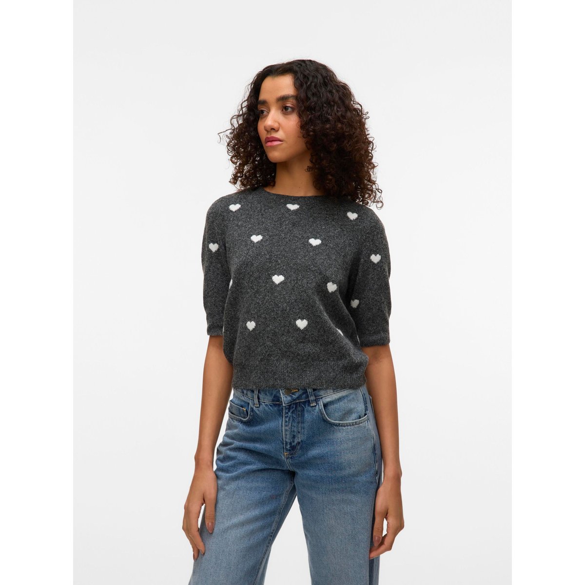 Pull En Maille dark grey melange 1, VERO MODA