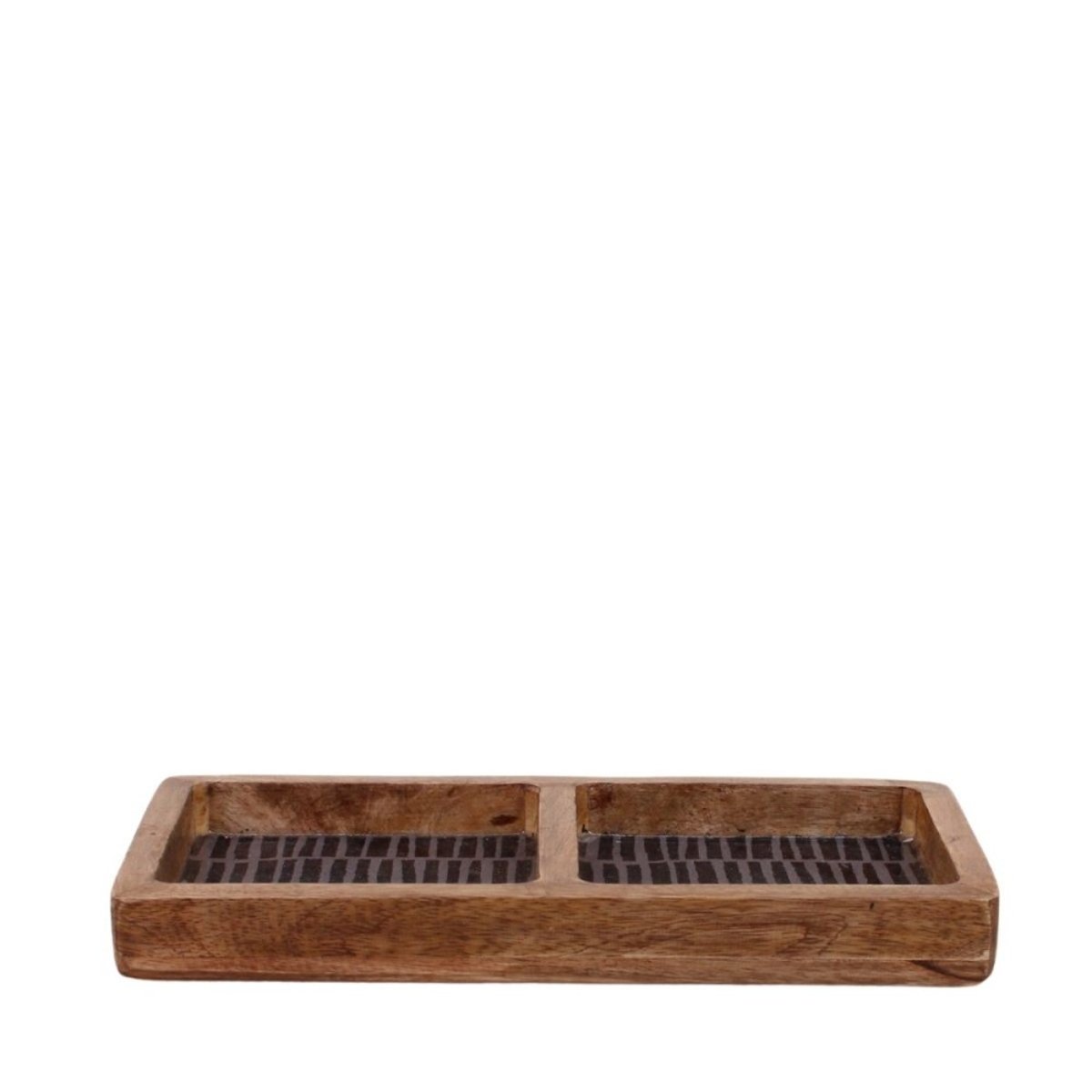 Plateau vide poche double en manguier 30x15cm naturel, ORNAMI