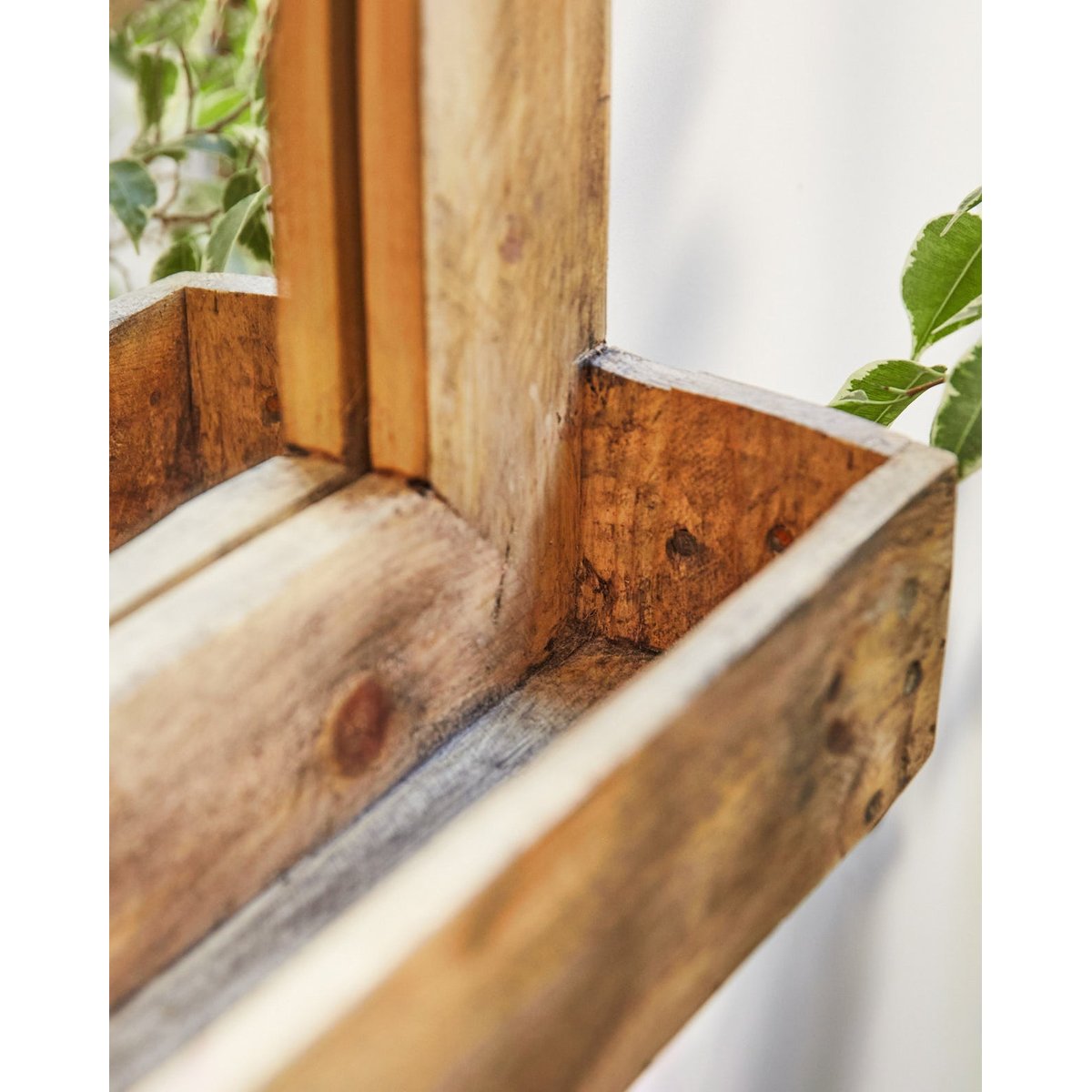 Miroir en bois récupéré avec étagère intégrée récupéré, AUTRE TON